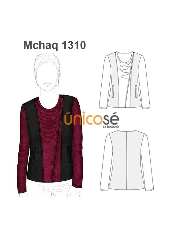 CHAQUETA ESCOTE DRAPEADO