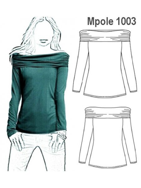 POLERA CUELLO BOTE MUJER, 
