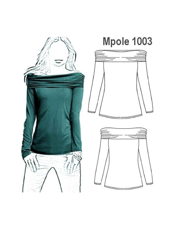 POLERA CUELLO BOTE MUJER, 