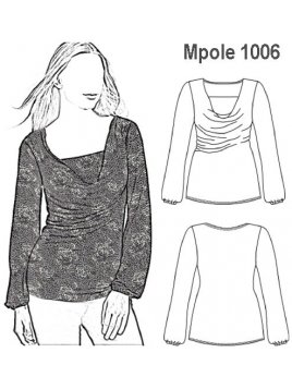 POLERA CUELLO DRAPEADO MUJER 