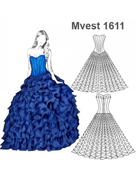 MOLDES VESTIDO DOS PIEZAS 15 GOWN