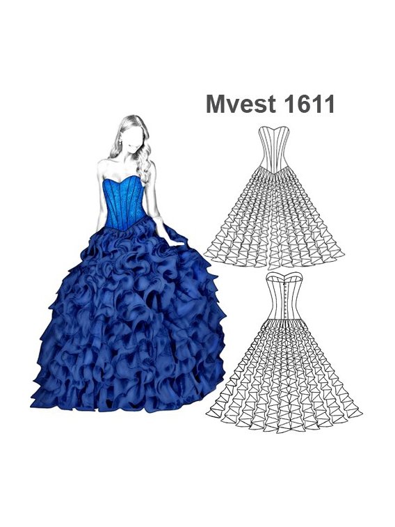 MOLDES VESTIDO DOS PIEZAS 15 GOWN