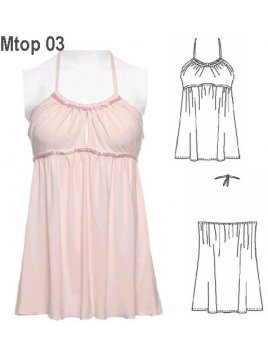 TOP CAPAS MUJER, ABERTURA EN CENTRO BUST