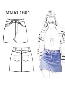 FALDA POLLERA MEZCLILLA VAQUERA  MUJER