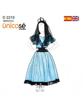 MOLDE DISFRAZ DAMA ANTIGUA...