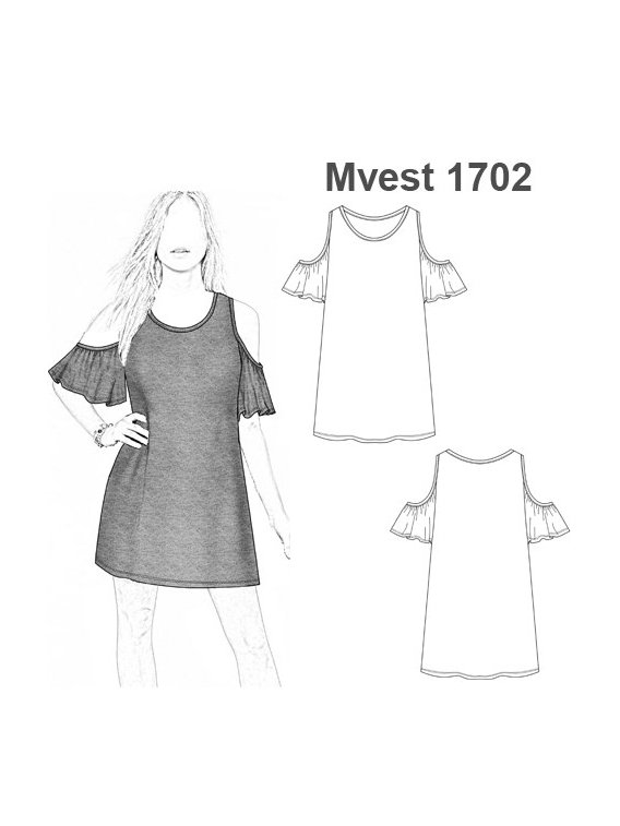VESTIDO CORTO HOMBROS DESCUBIERTOS MUJER