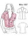BLUSA RECOGIDO MANGA MUJER, BOLSILLOS EN