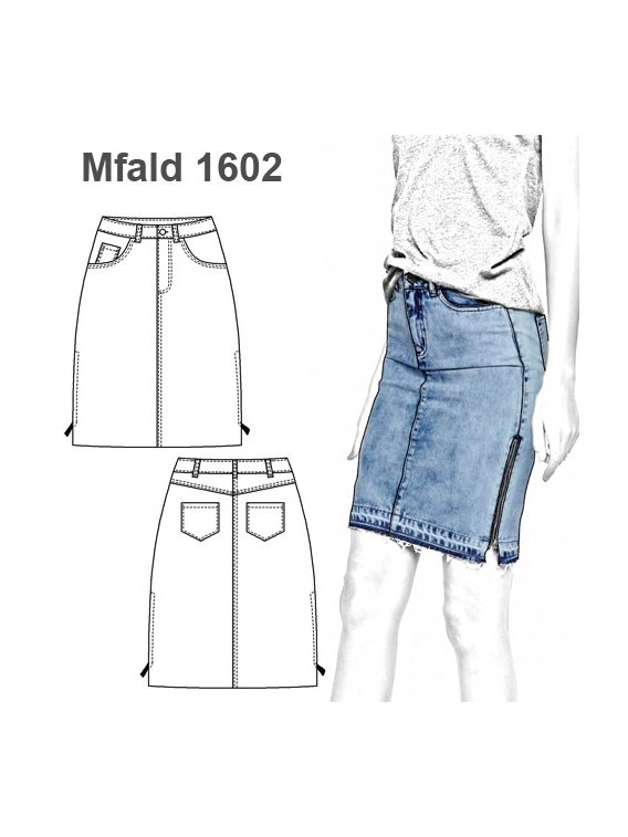 FALDA POLLERA TUBO MEZCLILLA DENIM MUJER