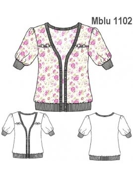 BLUSA CON TELA PUÑO