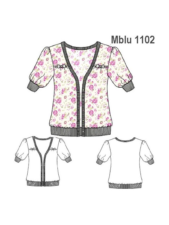 BLUSA CON TELA PUÑO