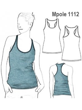 MUSCULOSA MUJER CON VIVO DE TELA IGUAL.