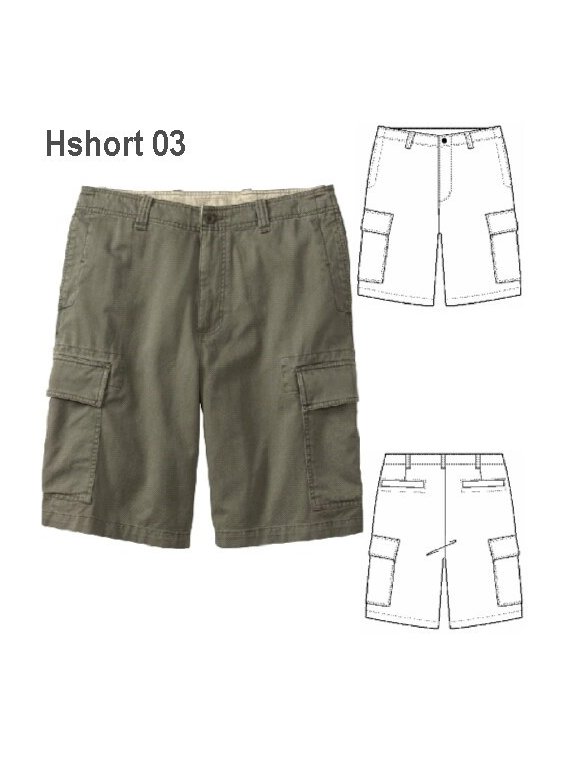BERMUDA CARGO HOMBRE, BOLSILLOS COSTADOS