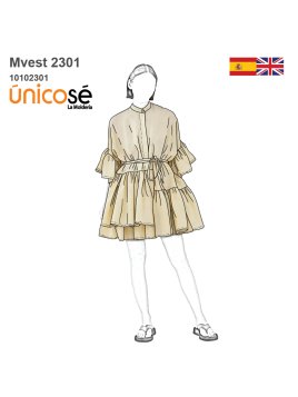 MOLDE VESTIDO CON VUELOS...