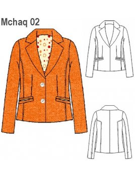 CHAQUETA ENTALLADA MUJER, MANGA SASTRE,