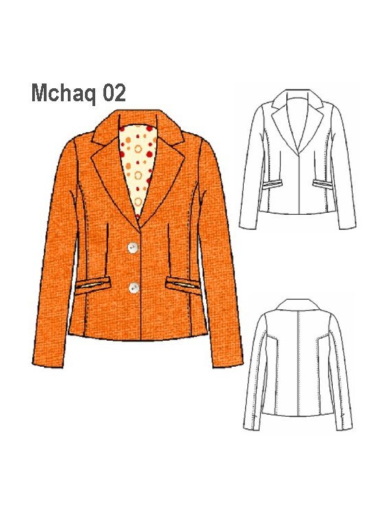 CHAQUETA ENTALLADA MUJER, MANGA SASTRE,