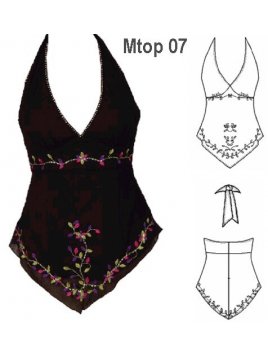 TOP EN PUNTA MUJER, AMARRADO EN CUELLO.