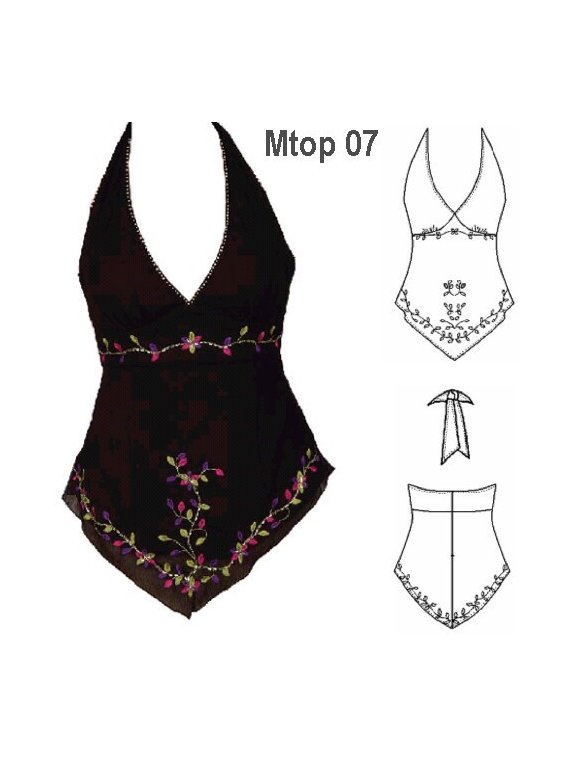 TOP EN PUNTA MUJER, AMARRADO EN CUELLO.