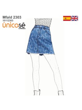 MOLDE FALDA JEAN A MUJER 2303