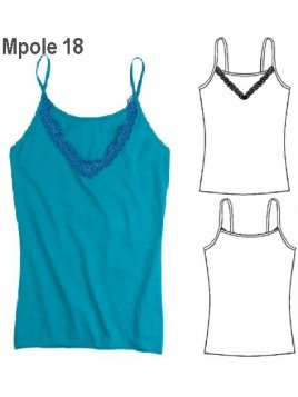 POLERA APLICACION ENCAJE MUJER.