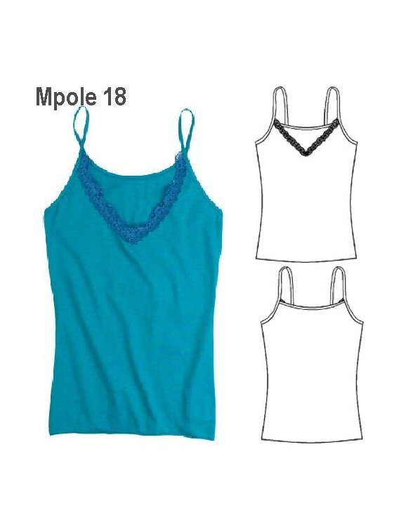 POLERA APLICACION ENCAJE MUJER.