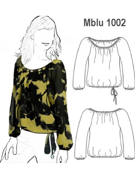 BLUSA ESCOTE AMPLIO MUJER, RECOGIDO CUEL