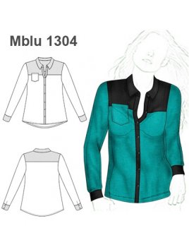 BLUSA CAMISERA BICOLOR