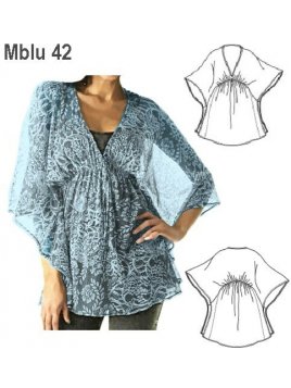 BLUSON MODA MUJER, CORTE Y RECOGIDO BAJO