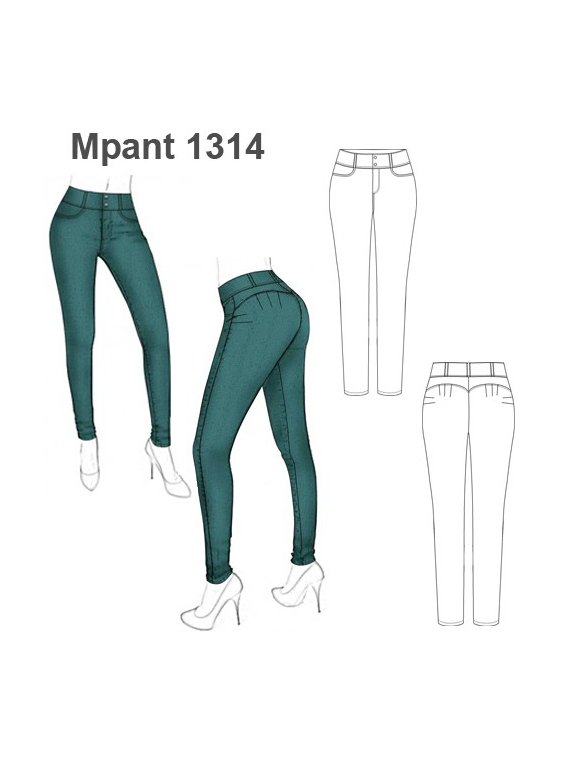 PANTALON PUSH UP, TIRO MEDIO, PITILLO
