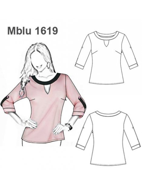 BLUSA CERRADA MANGA 3/4 MUJER