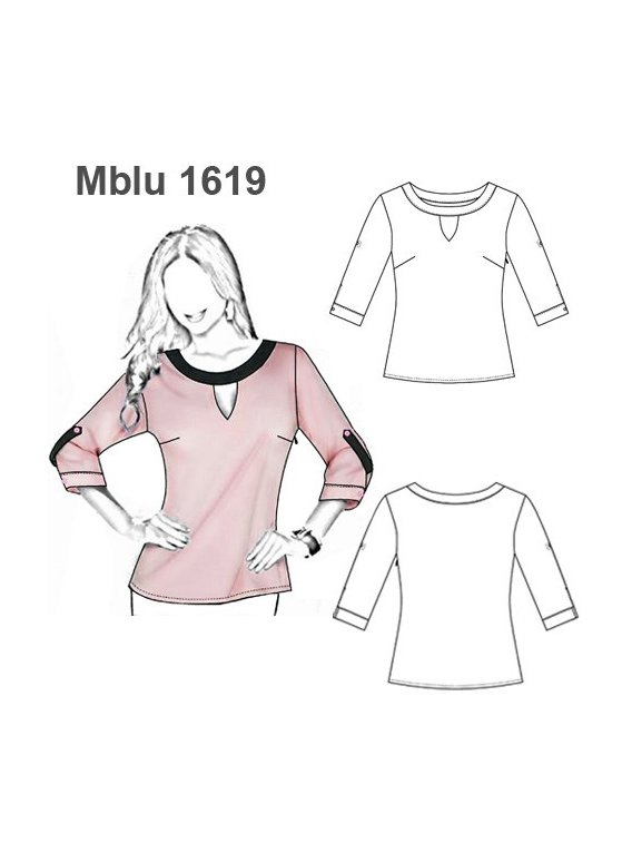 BLUSA CERRADA MANGA 3/4 MUJER