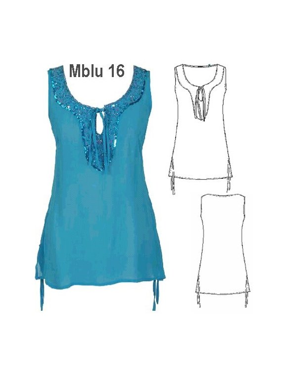 BLUSA LARGA MUJER, SIN MANGAS.