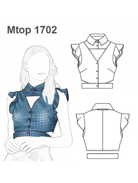 CROP TOP CUELLO CAMISERO