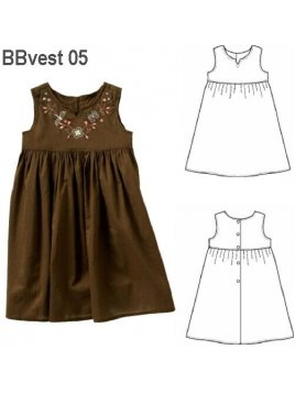 VESTIDO CANESU BEBE, ABOTONADURA ESPALDA