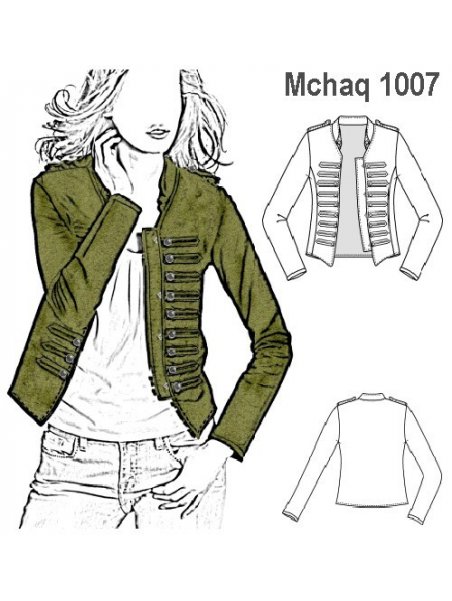 CHAQUETA MILITAR MUJER, SIN FORRO INTERI