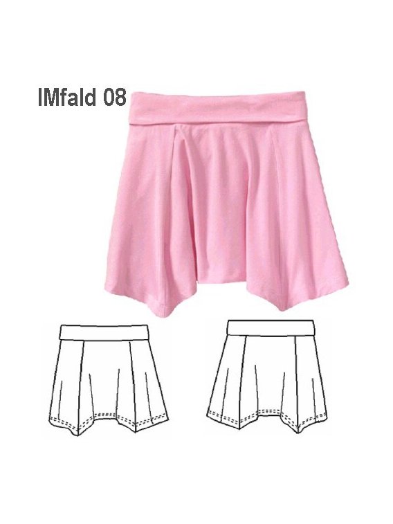 FALDA ASIMETRICA, PRETINA DOBLADA,