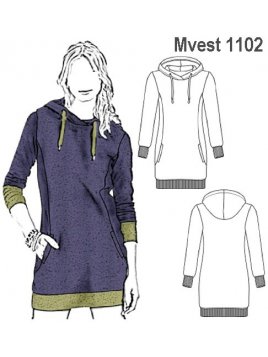 VESTIDO CAPUCHíñN MUJER, CORTE DELANTERO,