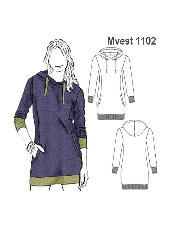 VESTIDO CAPUCHíñN MUJER, CORTE DELANTERO,