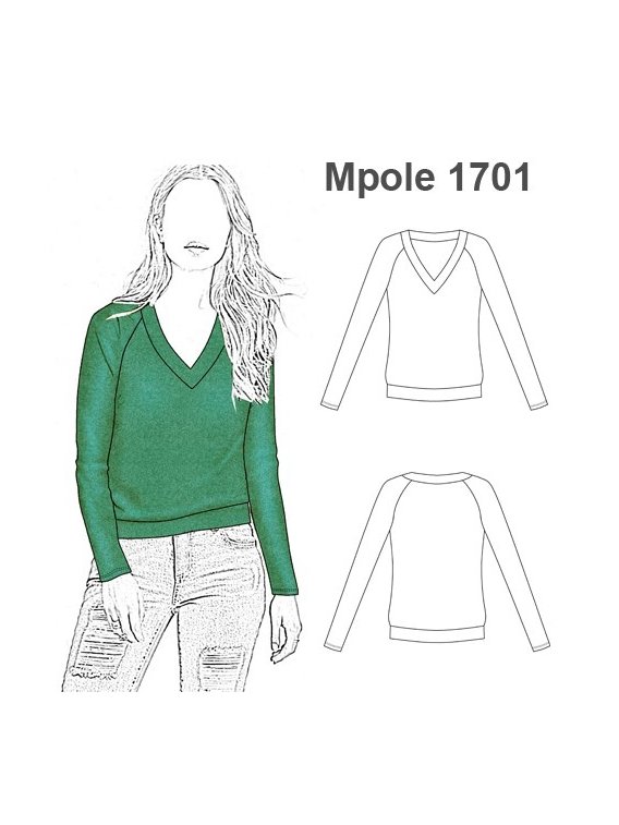 POLERA REMERA RAGLAN ESCOTE V MUJER
