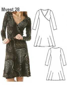 VESTIDO CRUZADO MANGA LARGA MUJER.