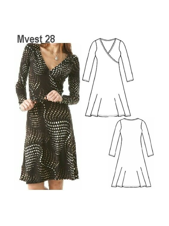 VESTIDO CRUZADO MANGA LARGA MUJER.