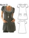 POLERA BOLSILLOS MUJER, LARGA 