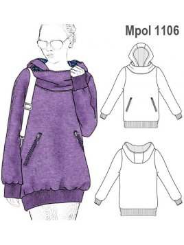 POLERON MODA MUJER, CUELLO AMPLIO 