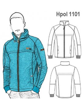 POLERON MODA HOMBRE, CUELLO ALTO, CORTES