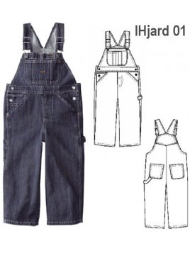 JARDINERA MEZCLILLA NIÑO, BOLSILLO PECHE