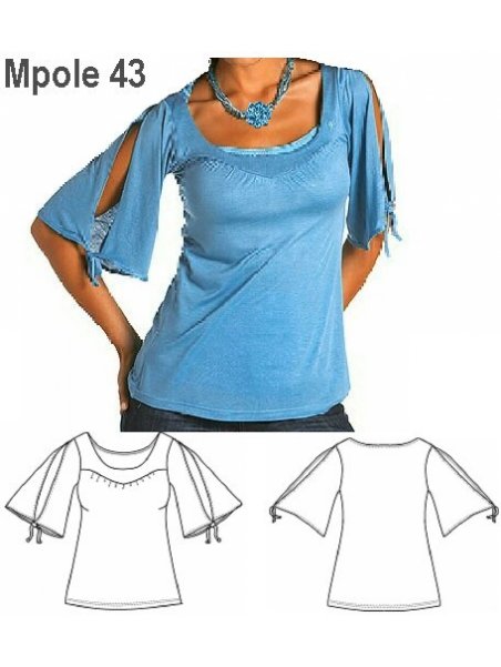 POLERA MANGA ANCHA MUJER 0943