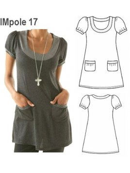 POLERA BOLSILLOS NIÑA, LARGA Y MANGA GLO