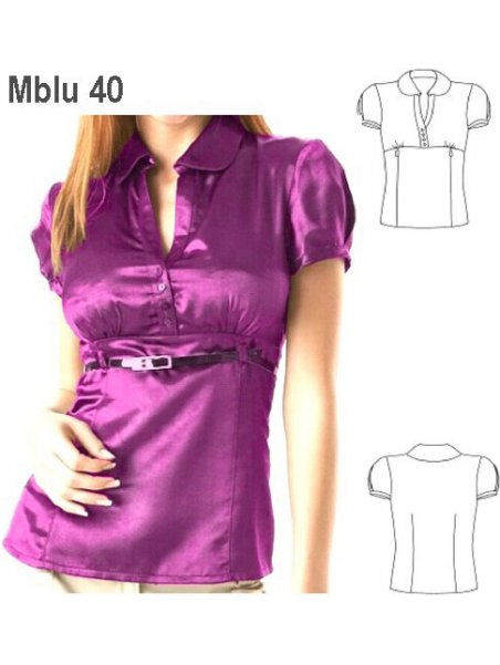 BLUSA AJUSTADA CORTE BUSTO MUJER, MANGA
