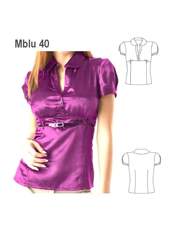 BLUSA AJUSTADA CORTE BUSTO MUJER, MANGA