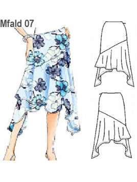 FALDA ASIMETRICA MUJER, CORTE REBECA.