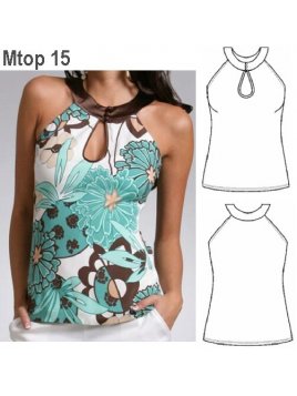 TOP MODA MUJER, APLICACION CUELLO EN RAS